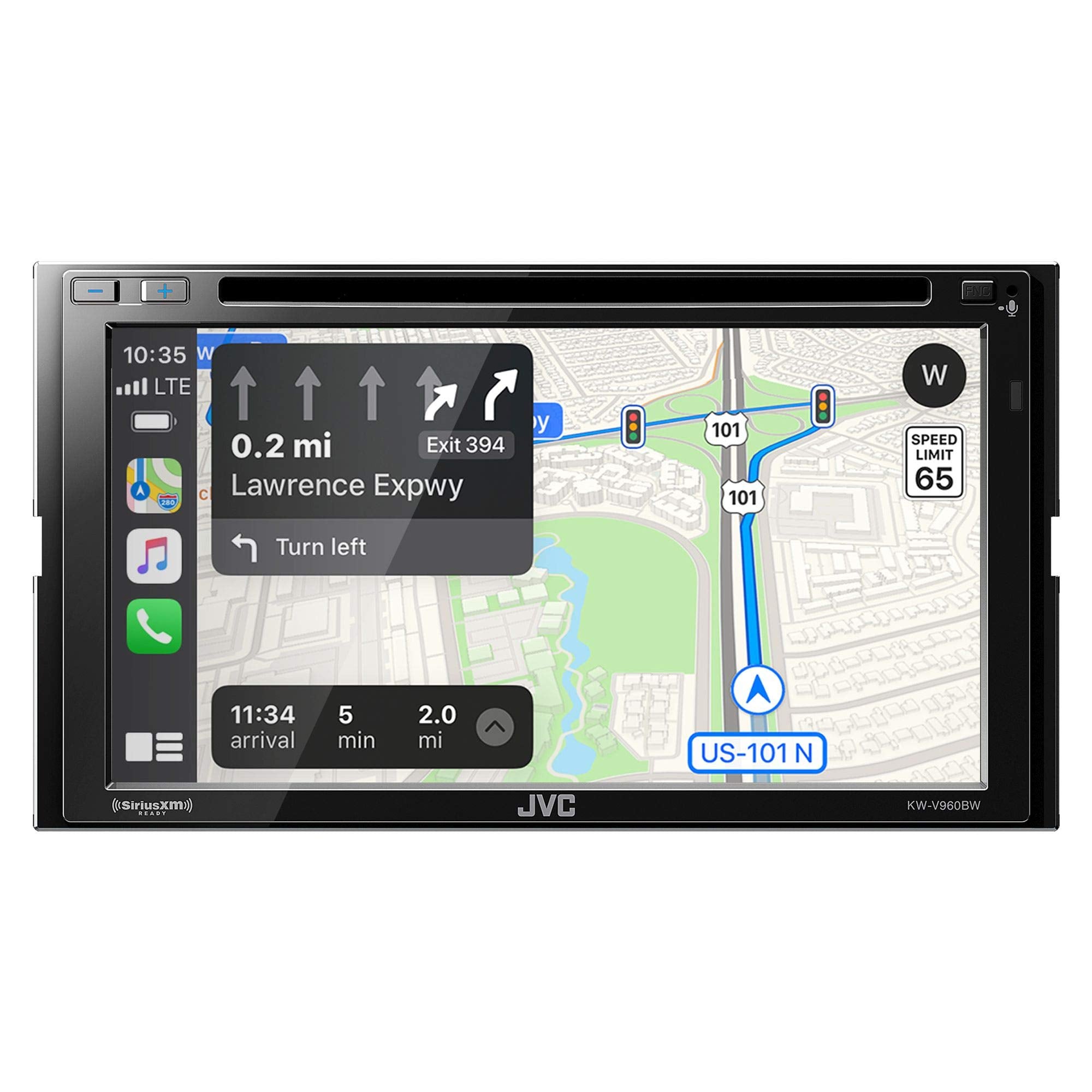 Jvc Kw-V960Bw Works With Wireless Carplay, Wireless Android Auto, Cd/Dvd Av Receiver, High-Res Audio, 4-Camera Input With Axxess
